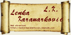 Lenka Karamarković vizit kartica